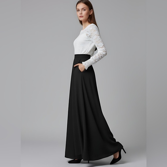 Palazzo Pants With Pockets Black - Picture 2 of 6